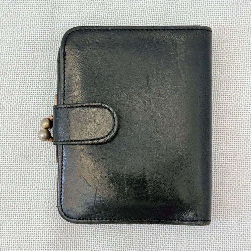 Vintage Coach Black Wallet Kisslock Coin Purse Logo Credit Card Holder